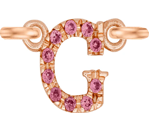 Rose Gold, Pink Sapphire Letter - Image 9