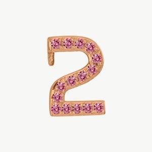 Rose Gold, Pink Sapphire Number Bead - Image 15