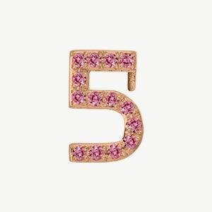 Rose Gold, Pink Sapphire Number Bead - Image 18