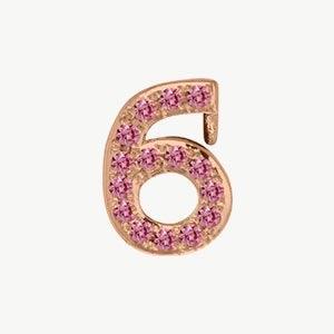 Rose Gold, Pink Sapphire Number Bead - Image 19