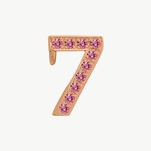 Rose Gold, Pink Sapphire Number Bead - Image 20