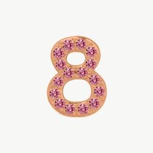 Rose Gold, Pink Sapphire Number Bead - Image 21