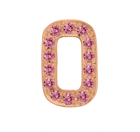 Rose Gold, Pink Sapphire Number Bead - Image 3