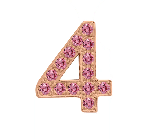 Rose Gold, Pink Sapphire Number Bead - Image 7