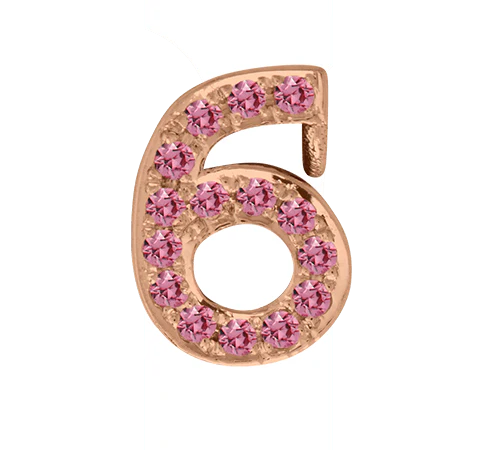 Rose Gold, Pink Sapphire Number Bead - Image 9