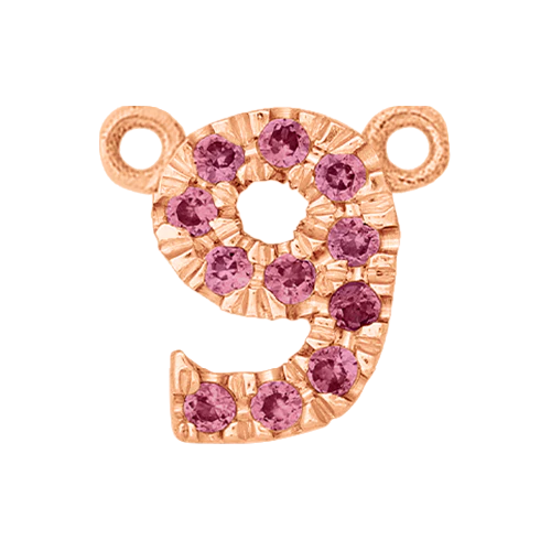 Pink Sapphire + 14k Rose Gold Number Charm - Image 10