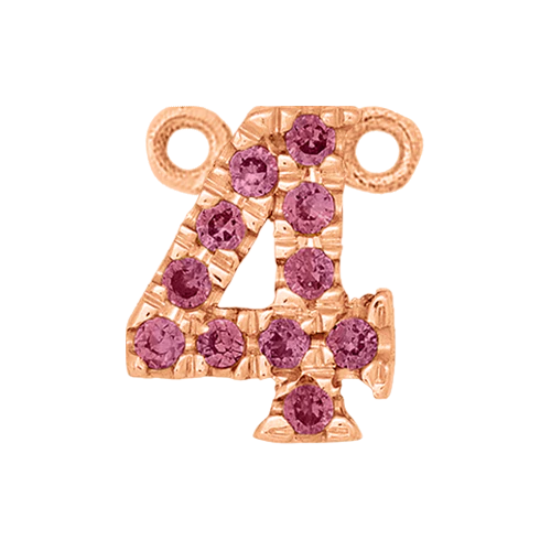 Pink Sapphire + 14k Rose Gold Number Charm - Image 5