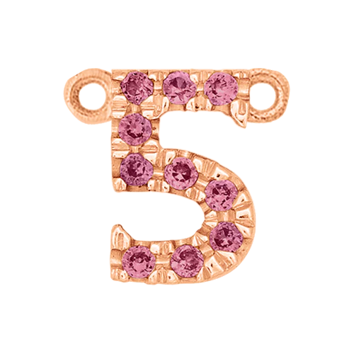 Pink Sapphire + 14k Rose Gold Number Charm - Image 6