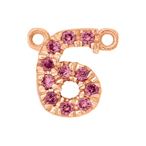 Pink Sapphire + 14k Rose Gold Number Charm - Image 7