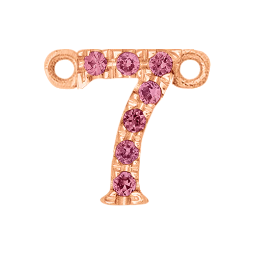 Pink Sapphire + 14k Rose Gold Number Charm - Image 8