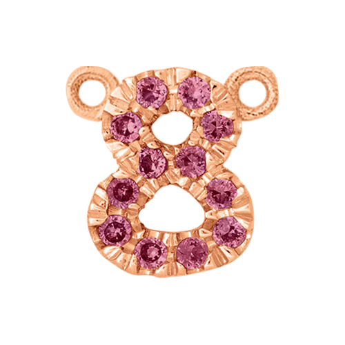 Pink Sapphire + 14k Rose Gold Number Charm - Image 9