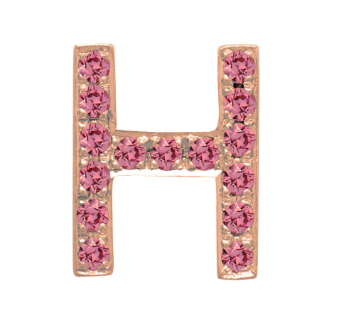 Rose Gold, Pink Sapphire Letter Bead - Image 10