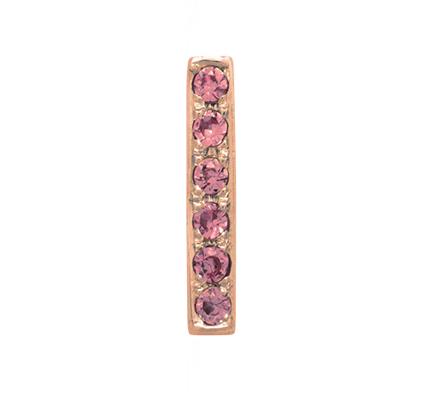 Rose Gold, Pink Sapphire Letter Bead - Image 11
