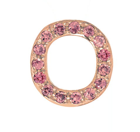 Rose Gold, Pink Sapphire Letter Bead - Image 17