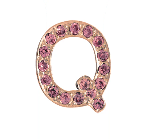 Rose Gold, Pink Sapphire Letter Bead - Image 19