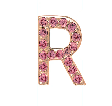 Rose Gold, Pink Sapphire Letter Bead - Image 20