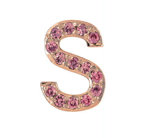 Rose Gold, Pink Sapphire Letter Bead - Image 21