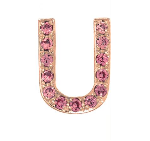 Rose Gold, Pink Sapphire Letter Bead - Image 23