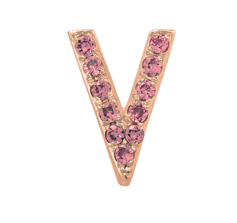 Rose Gold, Pink Sapphire Letter Bead - Image 24