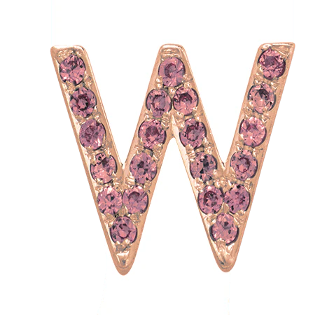 Rose Gold, Pink Sapphire Letter Bead - Image 25