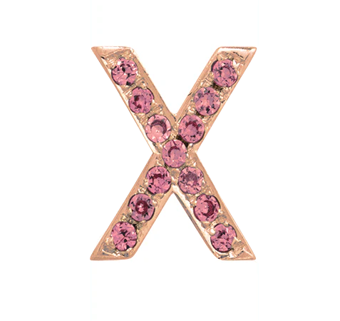 Rose Gold, Pink Sapphire Letter Bead - Image 26
