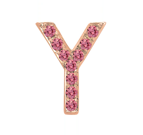 Rose Gold, Pink Sapphire Letter Bead - Image 27