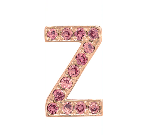 Rose Gold, Pink Sapphire Letter Bead - Image 28
