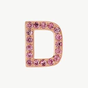 Rose Gold, Pink Sapphire Letter Bead - Image 32