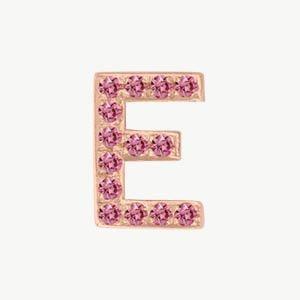 Rose Gold, Pink Sapphire Letter Bead - Image 33