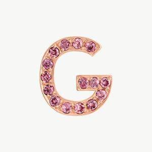 Rose Gold, Pink Sapphire Letter Bead - Image 35