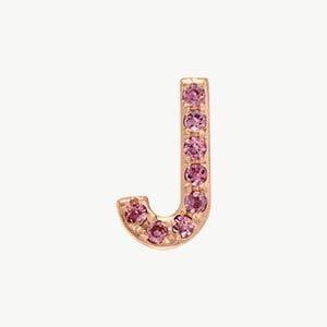 Rose Gold, Pink Sapphire Letter Bead - Image 38