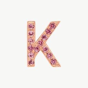 Rose Gold, Pink Sapphire Letter Bead - Image 39
