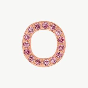 Rose Gold, Pink Sapphire Letter Bead - Image 43