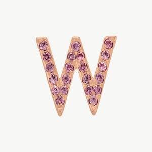 Rose Gold, Pink Sapphire Letter Bead - Image 51