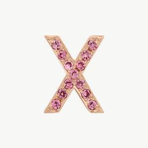 Rose Gold, Pink Sapphire Letter Bead - Image 52