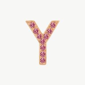 Rose Gold, Pink Sapphire Letter Bead - Image 53