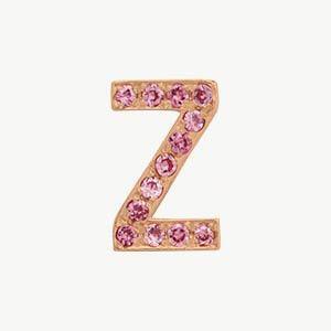 Rose Gold, Pink Sapphire Letter Bead - Image 54