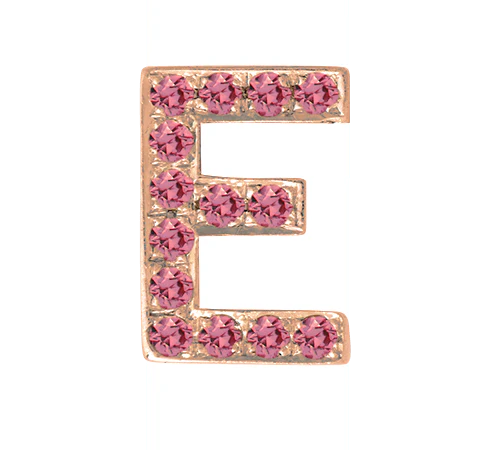 Rose Gold, Pink Sapphire Letter Bead - Image 7