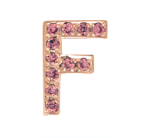Rose Gold, Pink Sapphire Letter Bead - Image 8