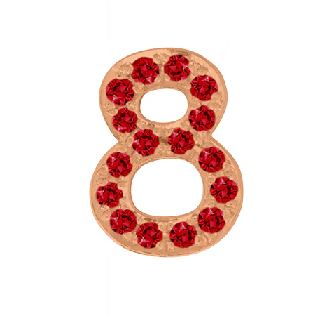 Rose Gold, Ruby Number Bead - Image 11