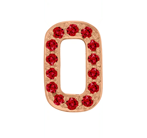 Rose Gold, Ruby Number Bead - Image 3