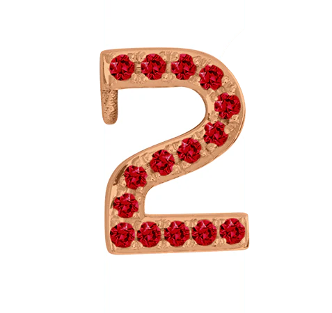 Rose Gold, Ruby Number Bead - Image 5