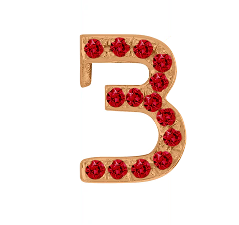 Rose Gold, Ruby Number Bead - Image 6