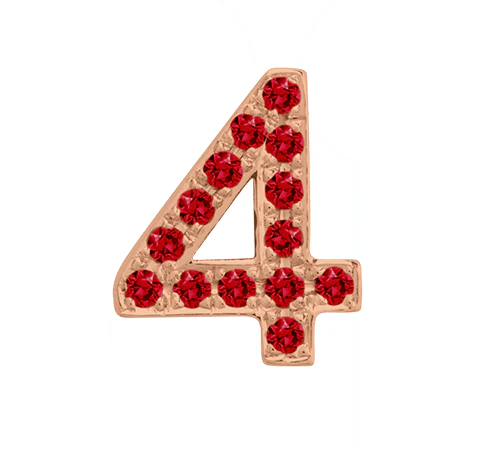 Rose Gold, Ruby Number Bead - Image 7