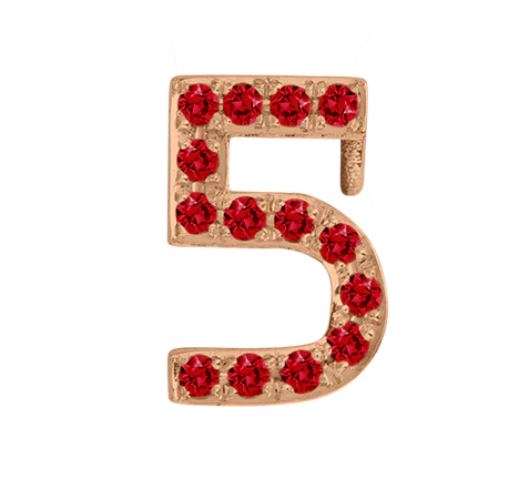 Rose Gold, Ruby Number Bead - Image 8