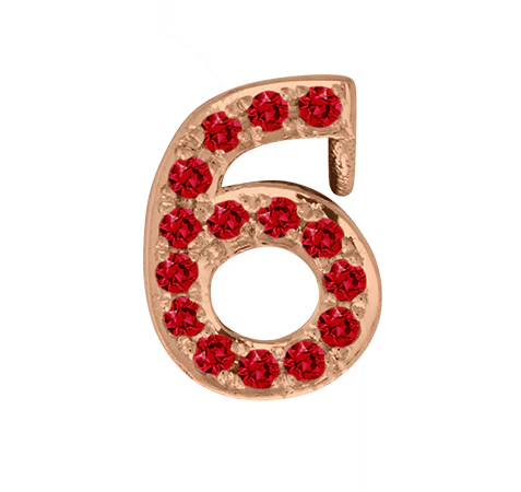 Rose Gold, Ruby Number Bead - Image 9