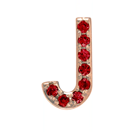 Rose Gold, Ruby Letter Bead - Image 12