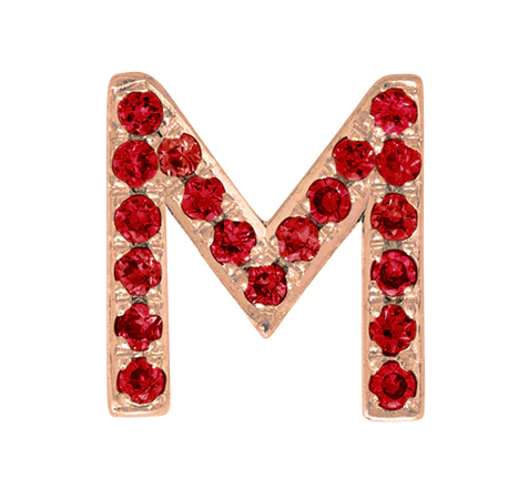 Rose Gold, Ruby Letter Bead - Image 15