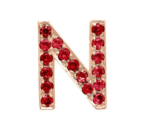 Rose Gold, Ruby Letter Bead - Image 16