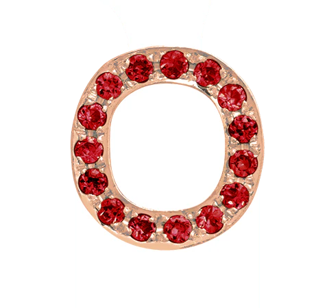 Rose Gold, Ruby Letter Bead - Image 17